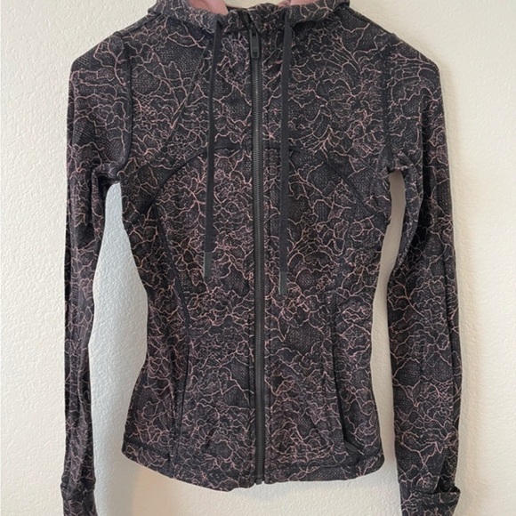 lululemon athletica Sweaters - lululemon athletica Black and Pink Patterned jacket